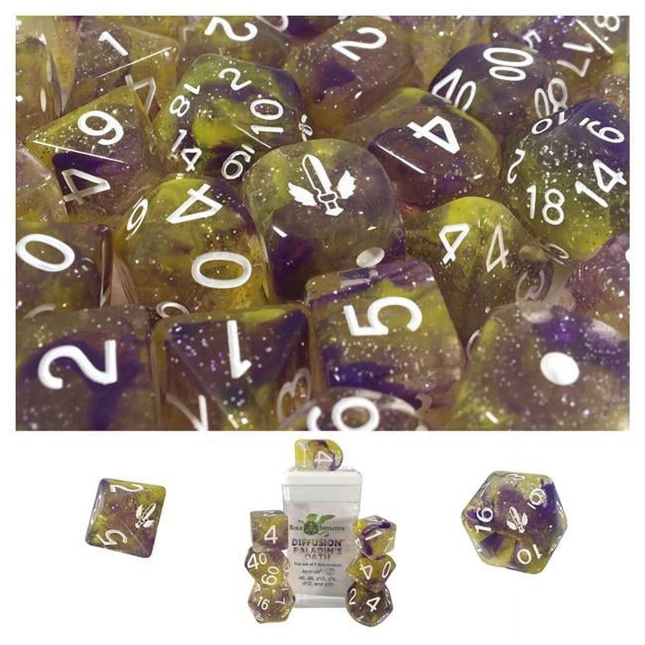 Picture of Role 4 Initiative R4I50527-7C-S Diffusion Paladins Oath Dice - Set of 7