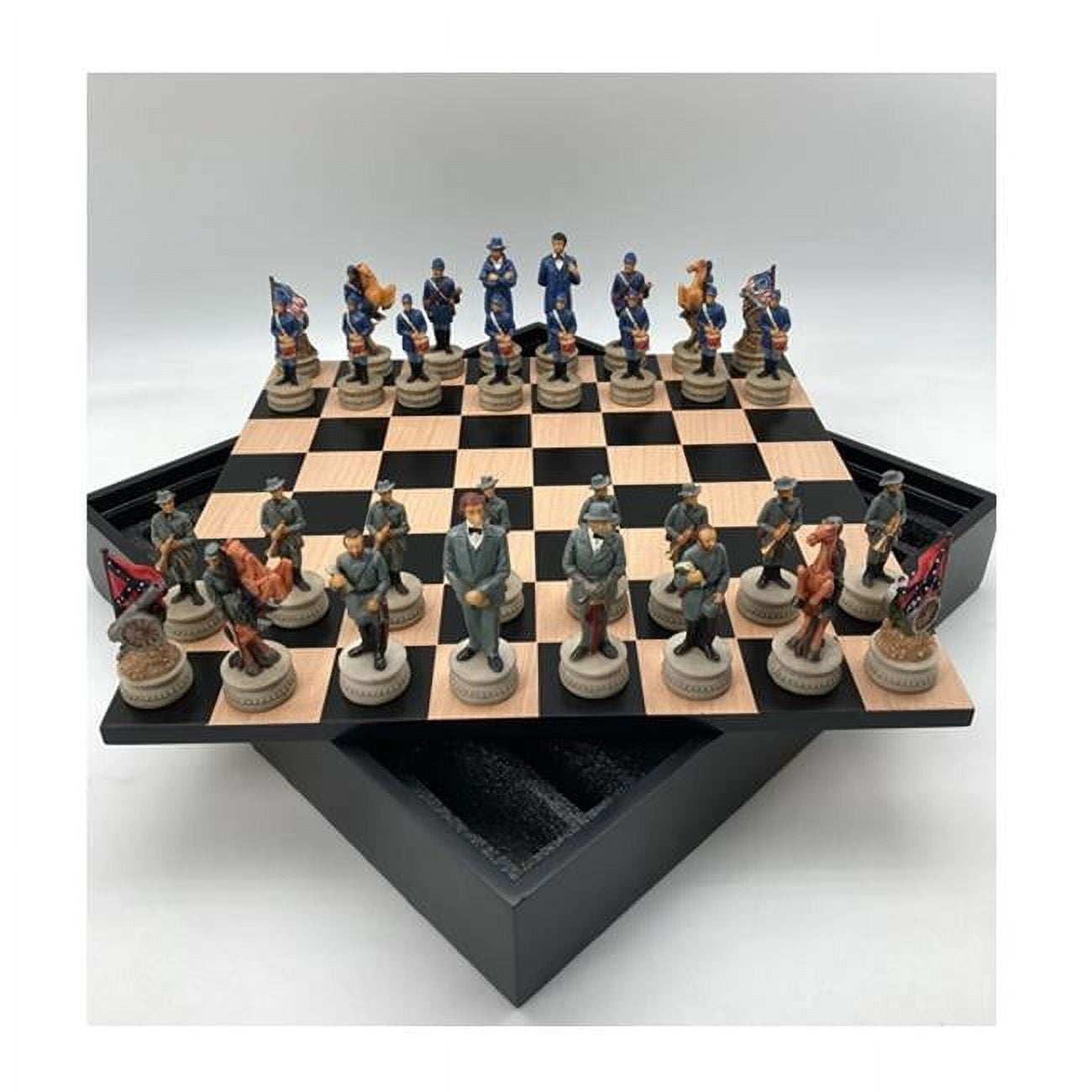 WWER1861BCT 3.25 in. Civil War Chess on Chest Board Game -  WorldWise Imports