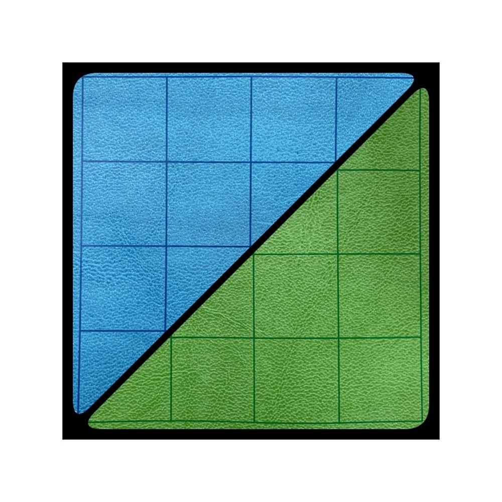 1 in. Reversible Squares Battlemat Board Game, Blue & Green