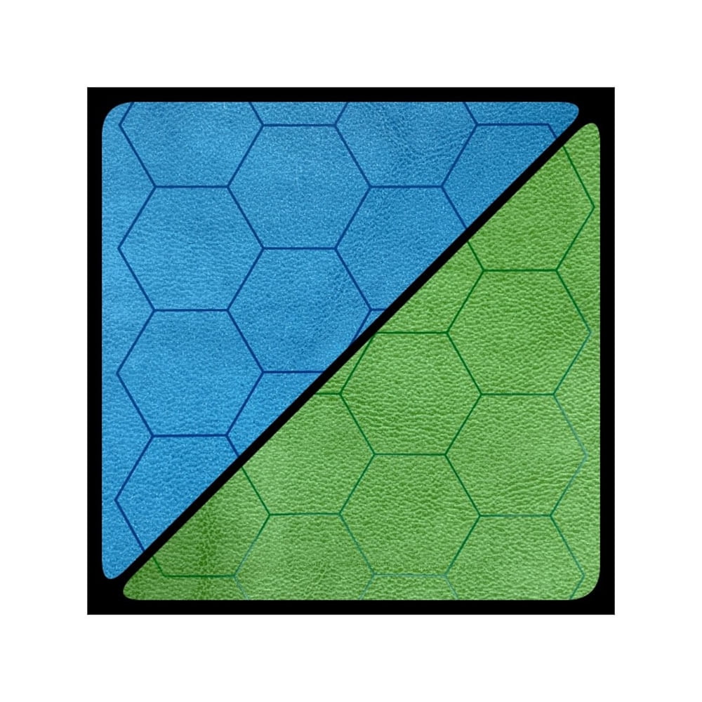 1 in. Reversible Hexes Battlemat Board Game, Blue & Green