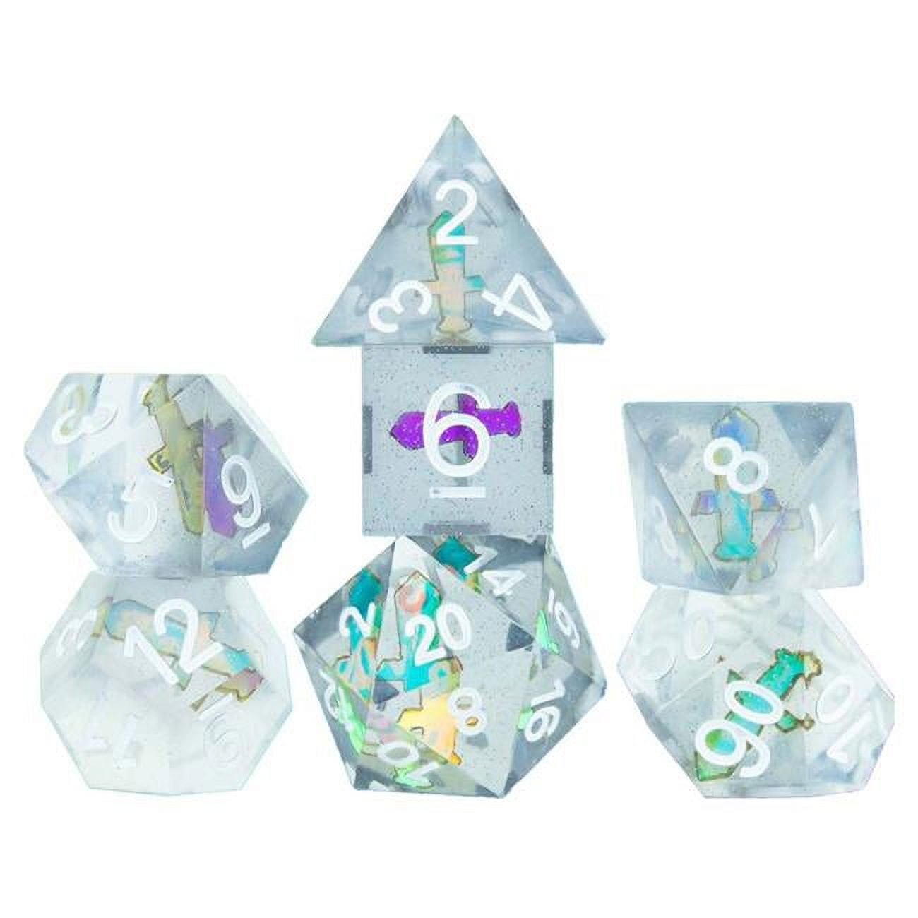 SDZ001403 Sharp-edged Sharp Dagger Dice, Set of 7