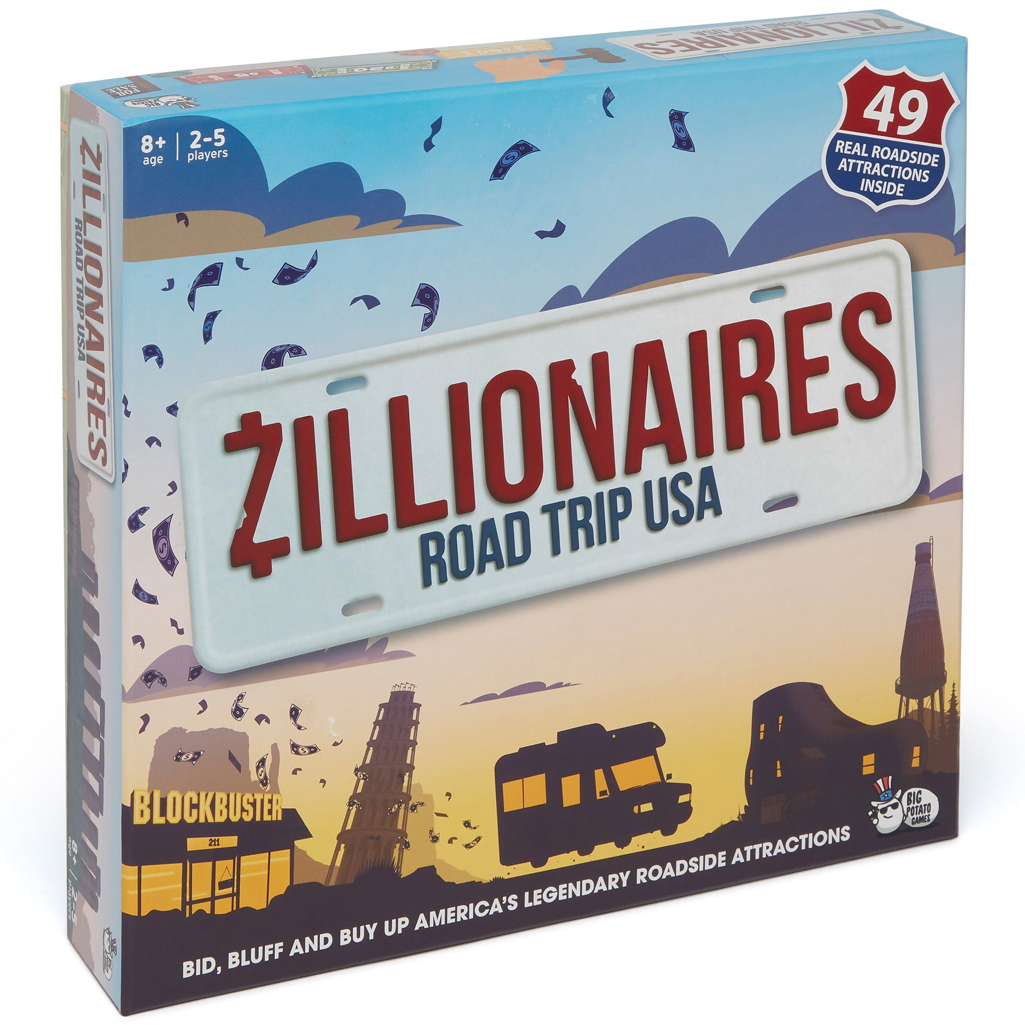 Picture of Big Potato Games BIG6065178 Zillionaires Road Trip USA Board Game