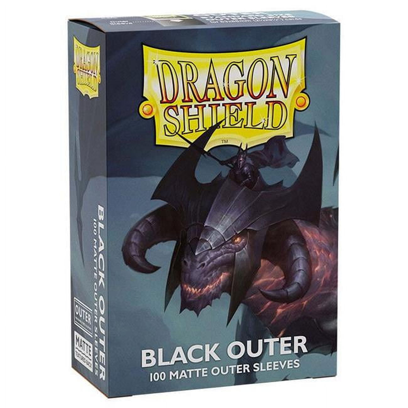 Dragon Shield Outer Sleeves Card Game, Matte Black - 100 Piece