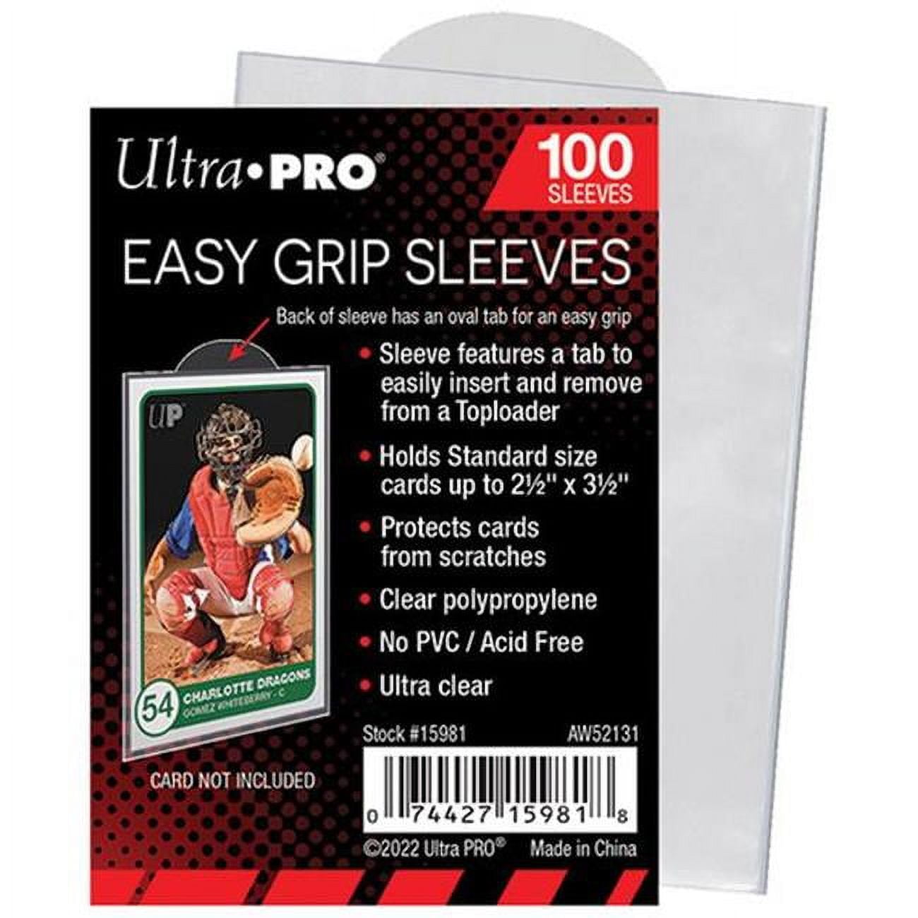 2.5 x 3.5 in. DP Easy Grip Sleeves Card Accessories - 100 Piece