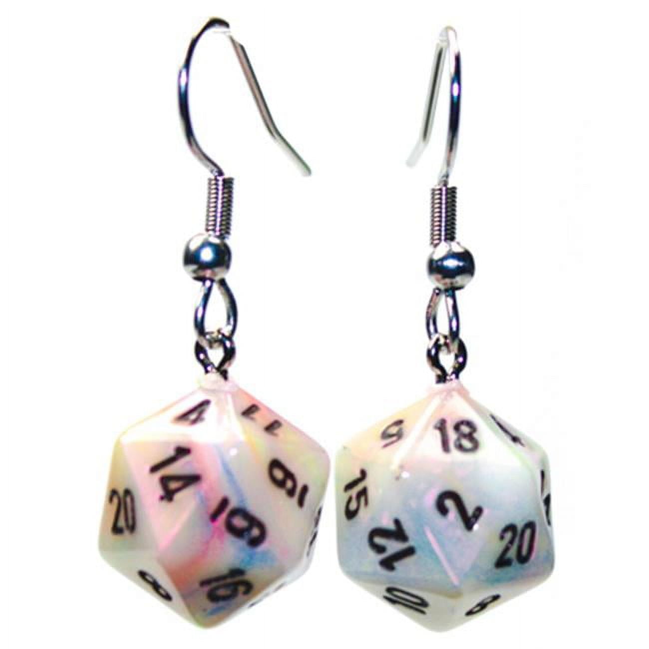 Picture of Chessex Manufacturing CHX54206 Mini D20 Stainless Steel Hook Earrings&#44; Festive Circus Black