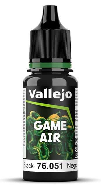 VJP76051 18 ml Game Air Acrylic Paint, Black -  Vallejo