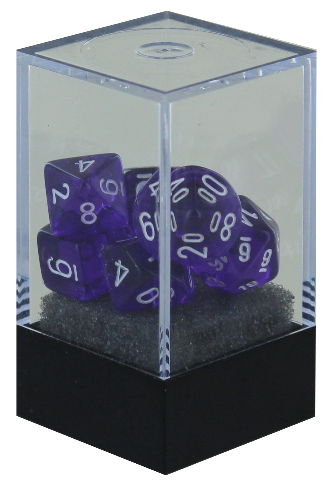 Manufacturing CHX20377 Mini Translucent Purple & White Dice Set - Set of 7