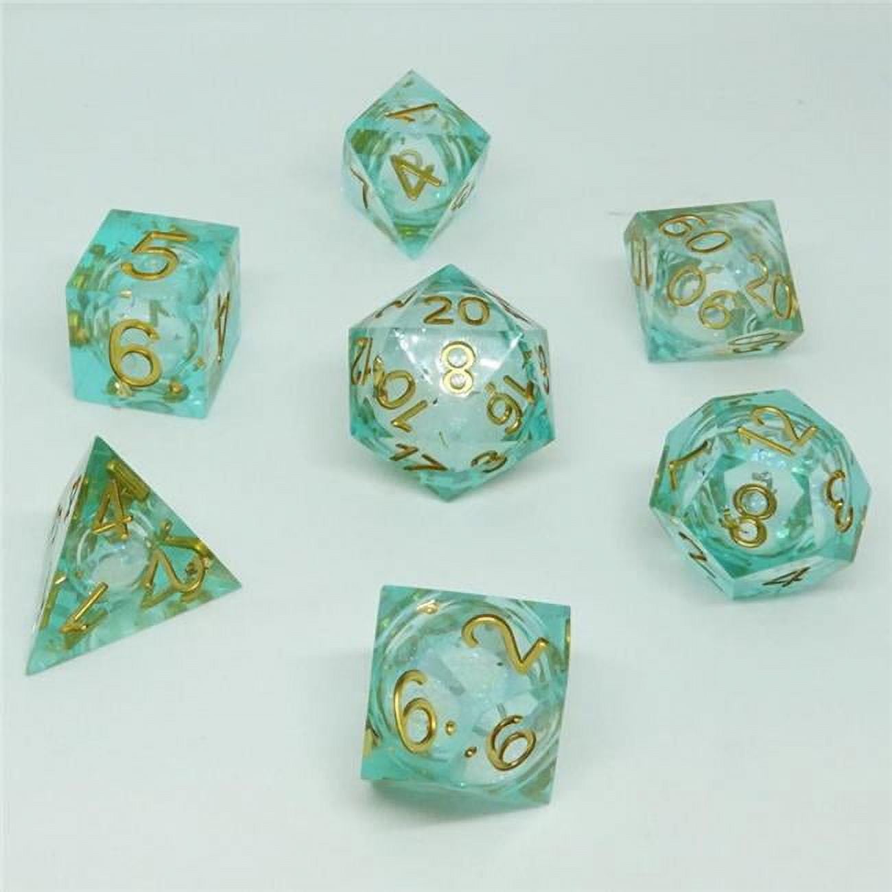 CHR60012 Cube Liquid Core Molten Court Dice Set - Set of 7