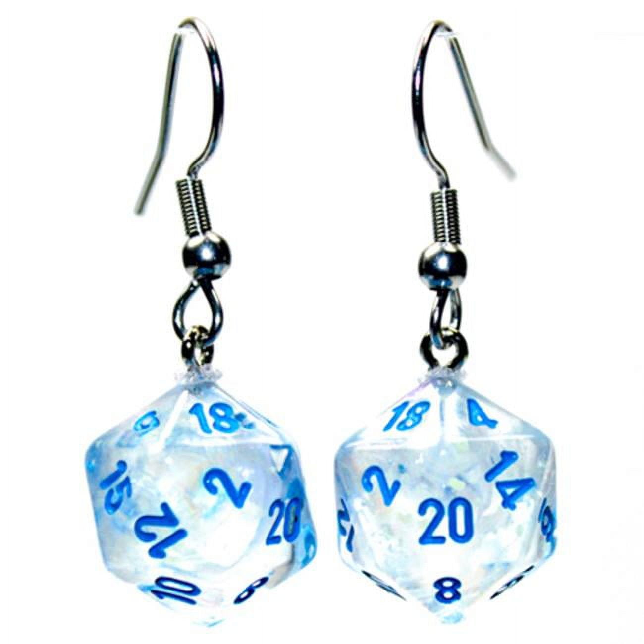 Picture of Chessex Manufacturing CHX54211 Mini D20 Borealis Icicle Hook Earrings
