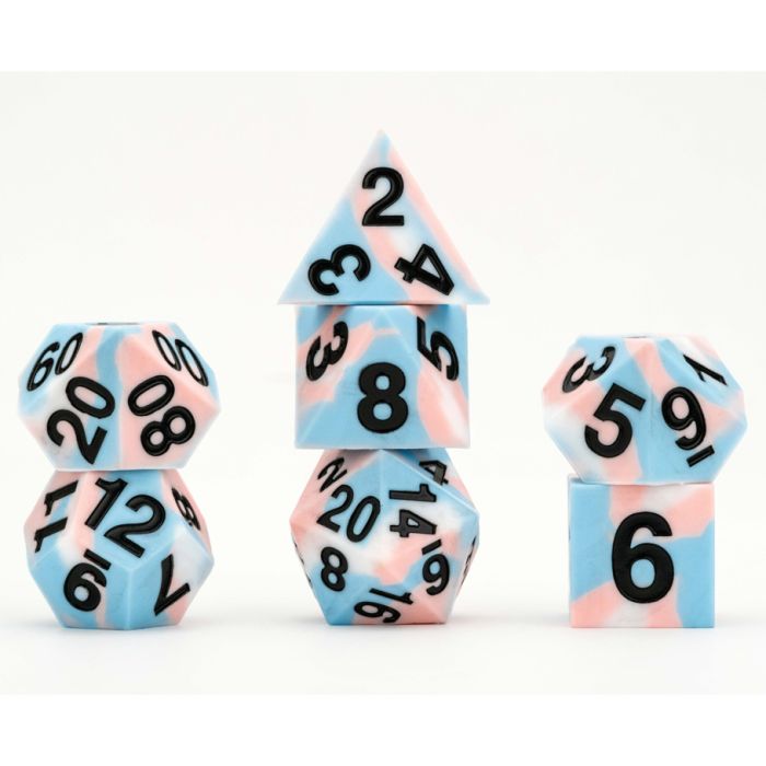 LIC7509 7-Set Sharp Edge SLC Pride Transgender Dice