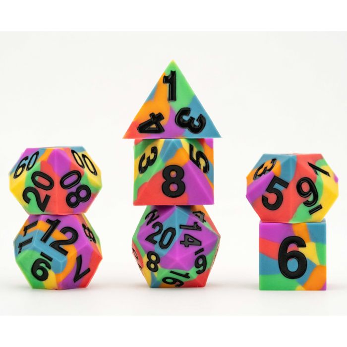 LIC7508 7-Set Sharp Edge SLC Pride Rainbow Dice