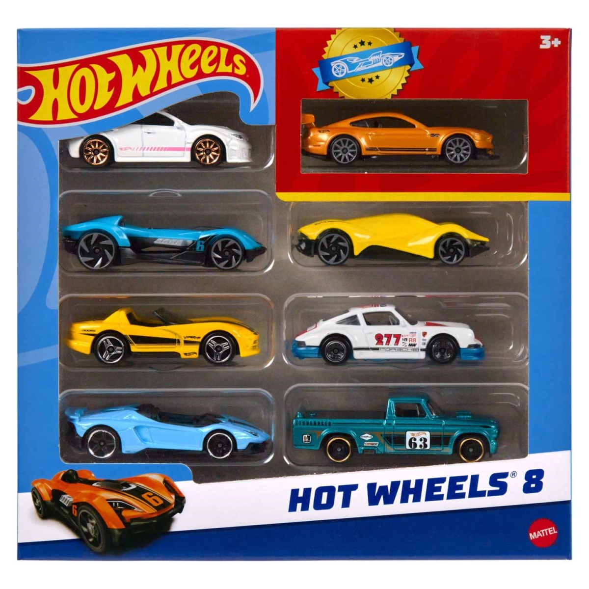 MTTHPV78 Hot Wheels Basic Car 6 Assortment Toys, Pack of 8 -  Mattel