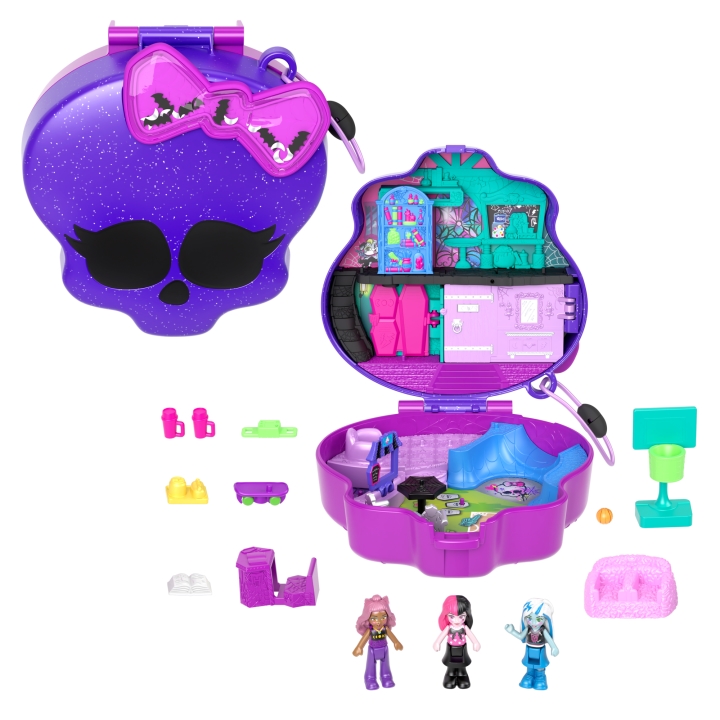 MTTHVV58 Polly Pocket Monster High Partnership Compact Toy Set - Pack of 4 -  Mattel