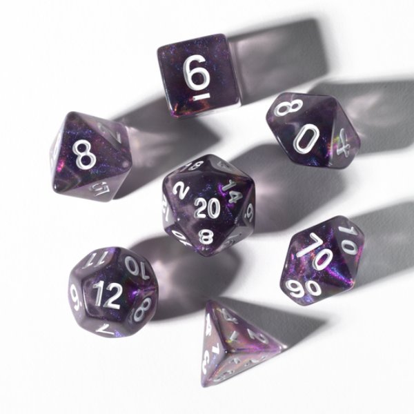 SDZ001602 Treasure Series Amethyst Dice Set, Set of 7