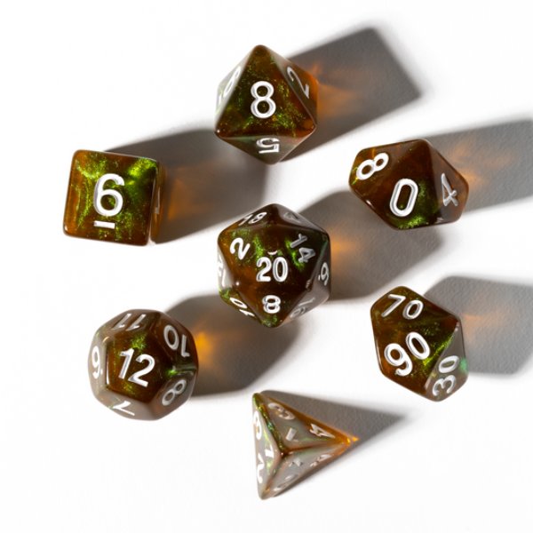 SDZ001605 Treasure Series Peridot Dice Set, Set of 7