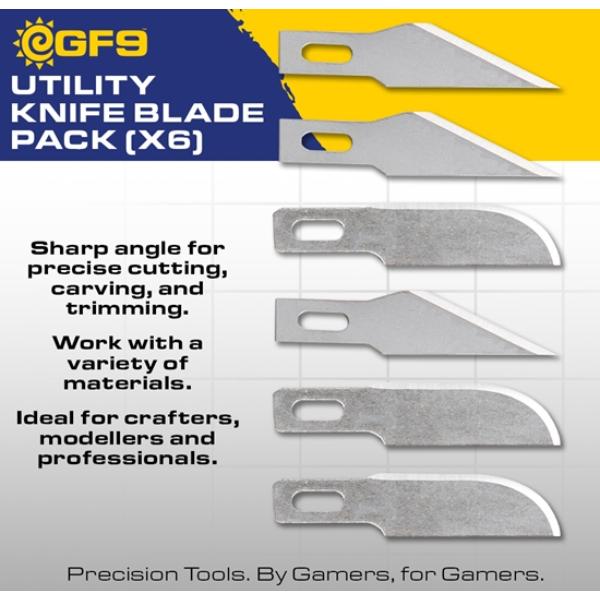 Picture of Gale Force 9 GF9T03 GF9 Utility Knife Blade Pack - 6 Count