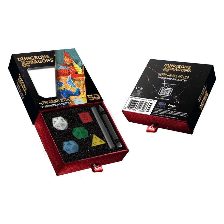 LIC10961 5-Set D&D 50th Retro Holmes Replica Dice