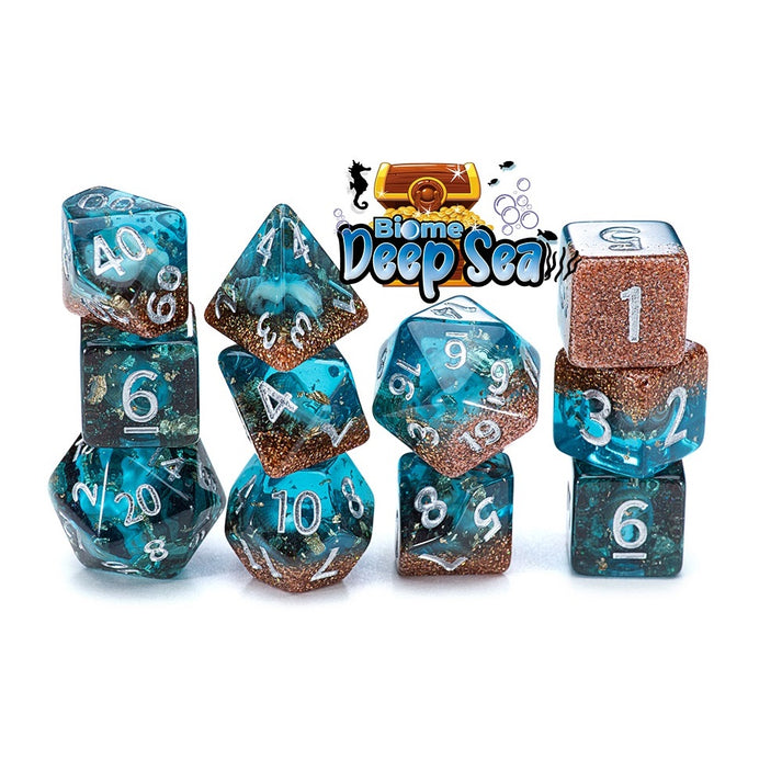 GKGID303 Cube Inclusion Biome Deep Sea Dice - Set of 7