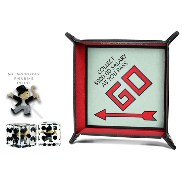 Picture of FanRoll by Metallic Dice Games LIC11204 Monopoly Dice Tray & Mr. Monopoly Bundle Dice