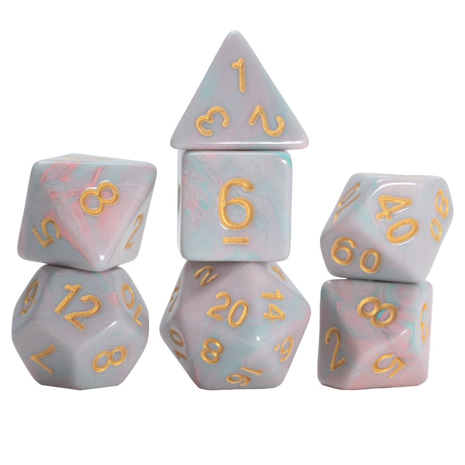 SDZ002101 Pink Unicorn Dice - Set of 7