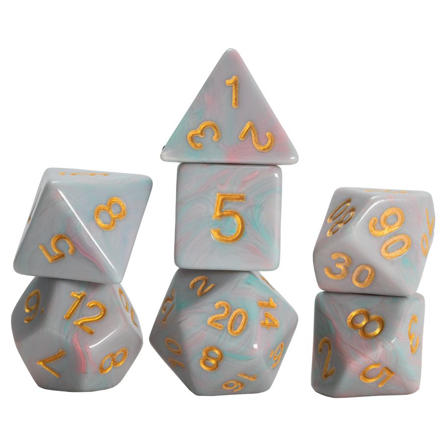 SDZ002104 Teal Unicorn Dice - Set of 7