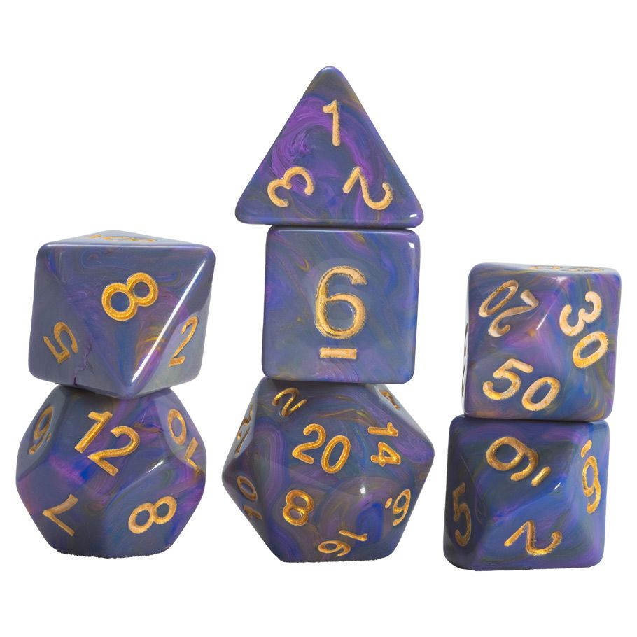 SDZ002102 Purple Unicorn Dice - Set of 7