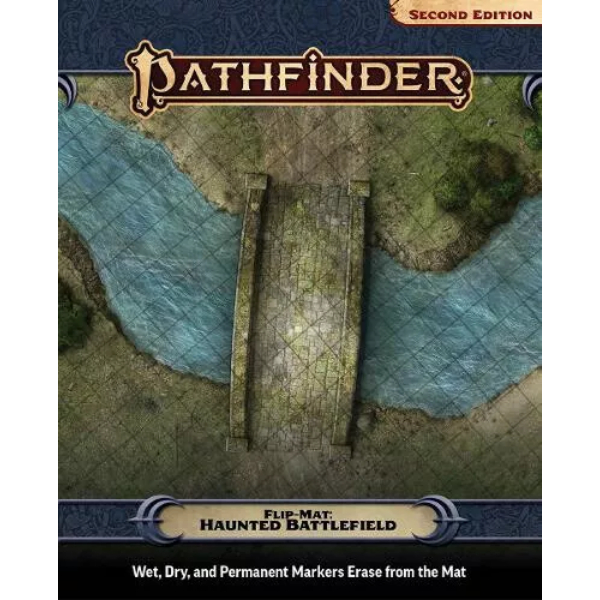 PZO11019-FM Pathfinder 2E Flip Mat Haunted Battlefield Role Playing Game