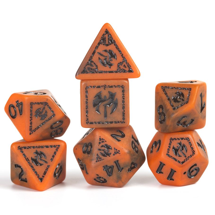 SDZ200208 D&D Adventure Barbarian Dice Game, Orange