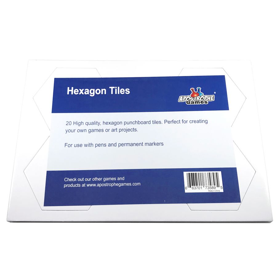 Picture of Apostrophe Games AGP7061 79 x 93 mm Blank Hexagon Tiles Board Game&#44; Pack of 20