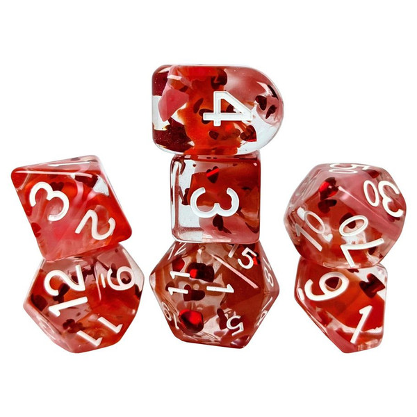 Picture of Role 4 Initiative R4I50908-7C-S Lovestruck with Symbols Dice Set - Set of 7