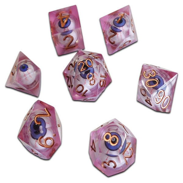 CHR60044 7-Set Cube Molten ICU Dice Set, Pink