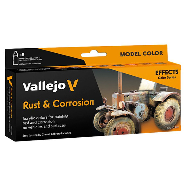 VJP70262 Model Color - Effects - Rust & Steel Plus 2 Brushes -   Edition - Pack of 8
