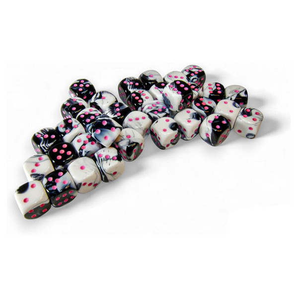 Manufacturing CHX26869 Gemini 12 mm d6 - Black, White & Pink - Pack of 36