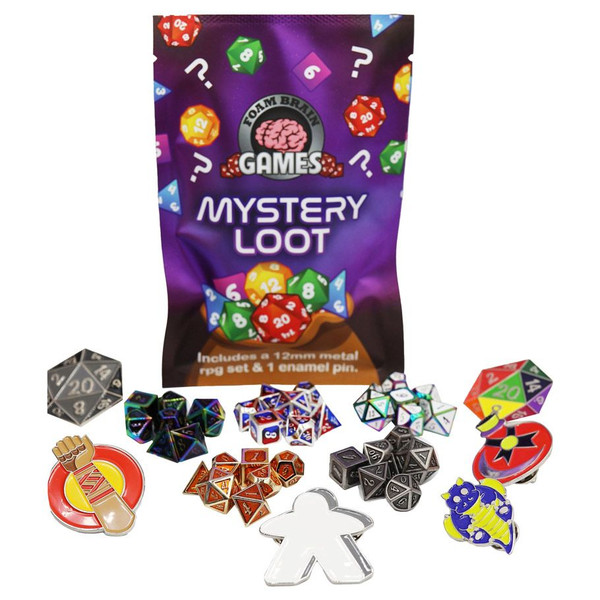 FBG0003 Epic Mystery Loot - Mini Metal RPG Set Plus Enamel Pin