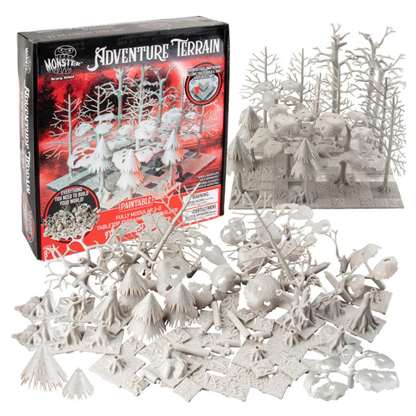 MONUFT923 Monster Adventure Terrain Unpainted Forest Tree Set Card Game - 91 Piece