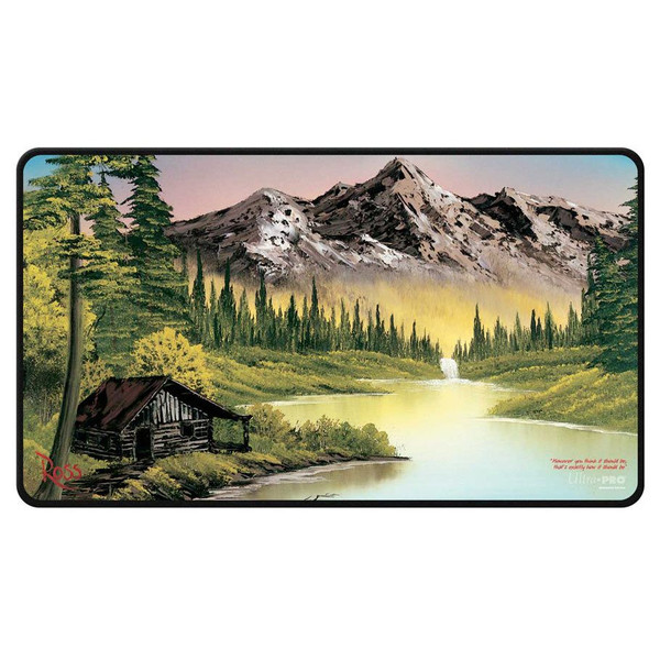 ULP16510 Playmat Stitched Edge Bob Ross Mountain Retreat Card Game