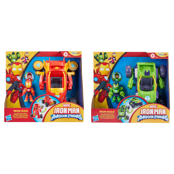 HSBG1258 Iron Man & his Awesome Friends 2-in-1 Mech Assortment Figures - 2 Piece