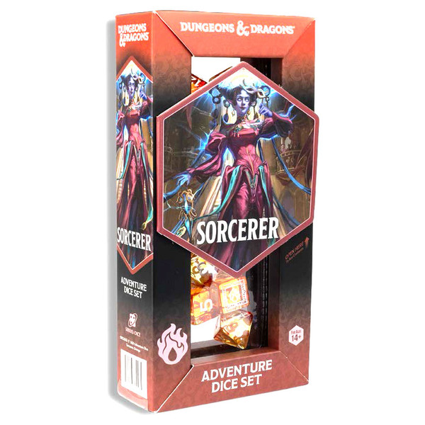 SDZ200217B Sorcerer Adventure Dice, Orange & Refresh