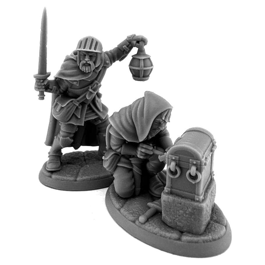 REM07209 Dungeon Dwellers-Teamwork Fighter Rogue Vignette Miniature Figures