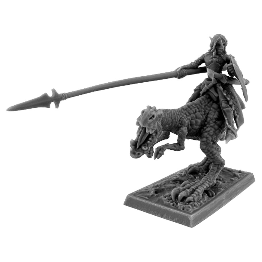 REM30234 Legends Dark Elf Hero on Lizard Miniature