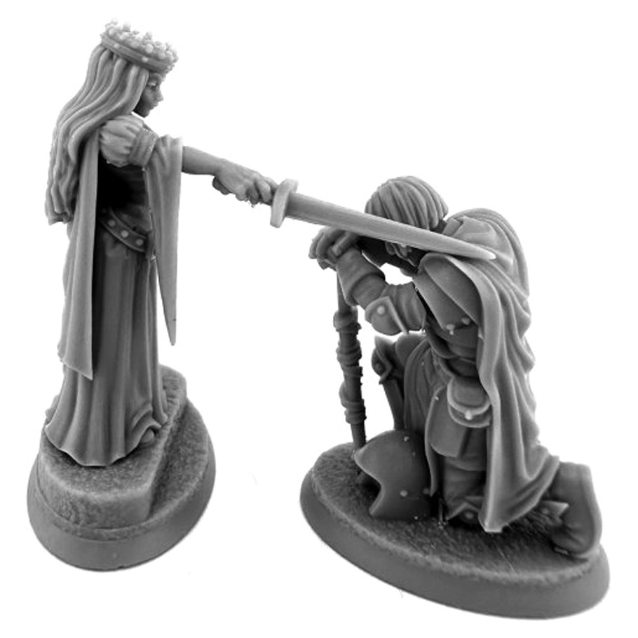 REM07210 Dungeon Dwellers-The Oath Queen & Knight Vignette Miniature Figures