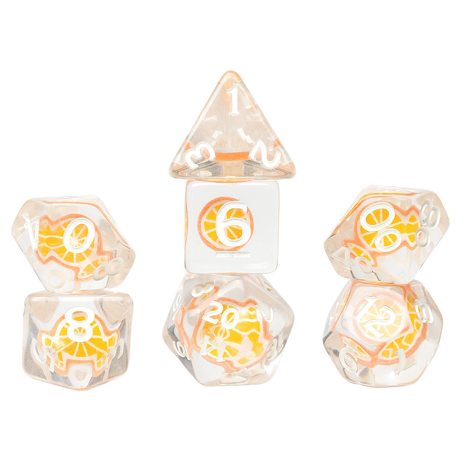 SDZ002501 Fruit Slice Dice - Orange - Set of 7