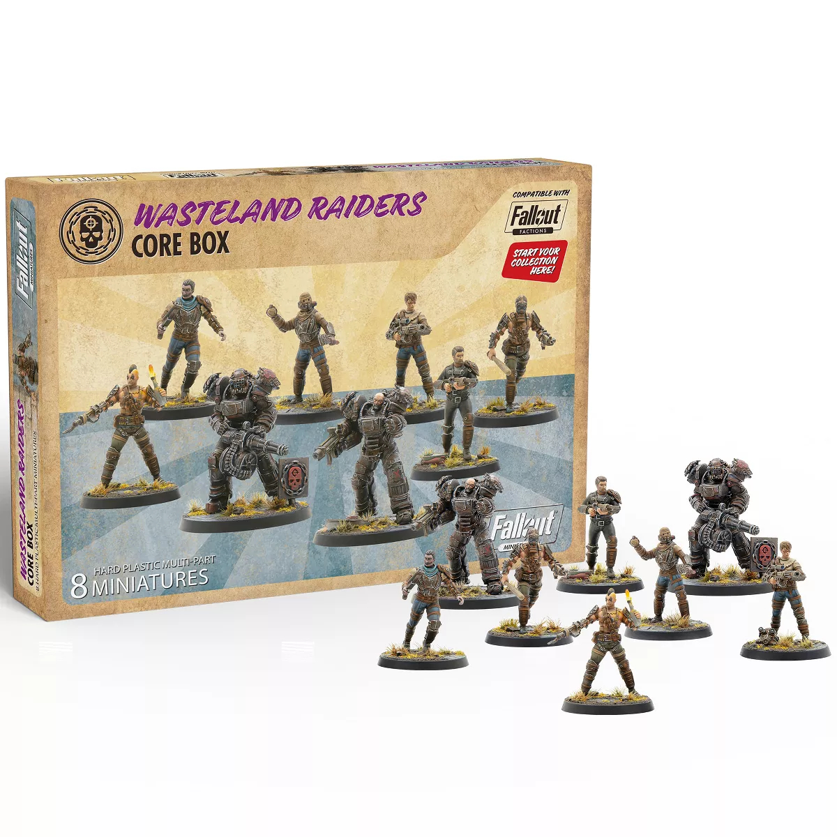 MUH162012 Wasteland Raiders Fallout Miniature - 8 Resin Figures