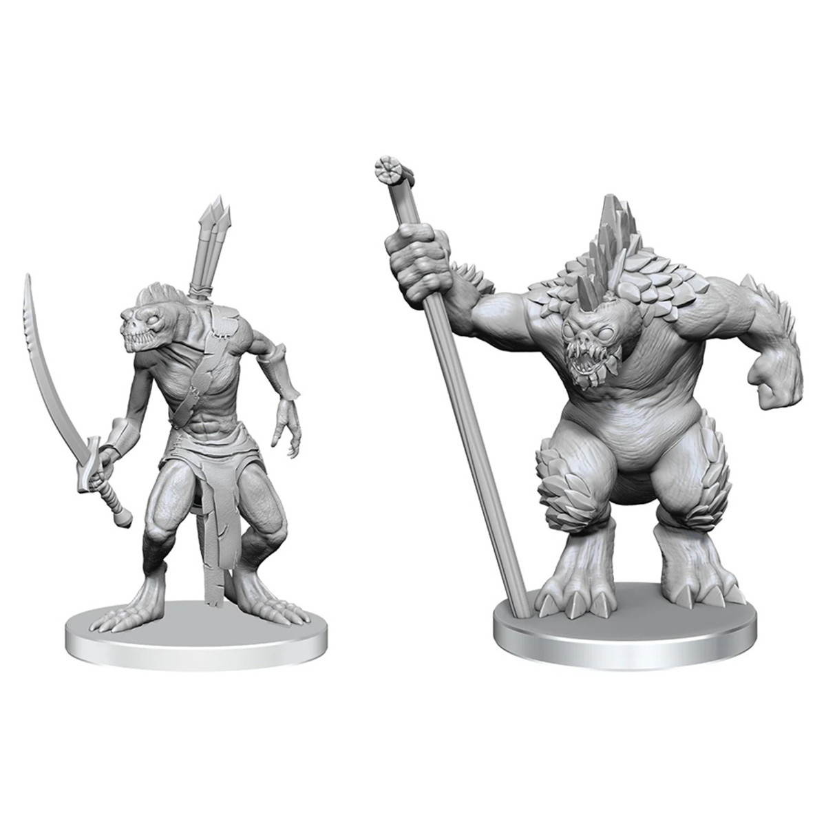 WZK97584 Pathfinder Battles Deep Cuts - Xulgath Skirmisher & Stone liege Miniature