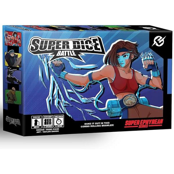 SDB001 Super Dice Battle Core Set Combat Rolling Board Game with KO Fighter Combos, Multi Color