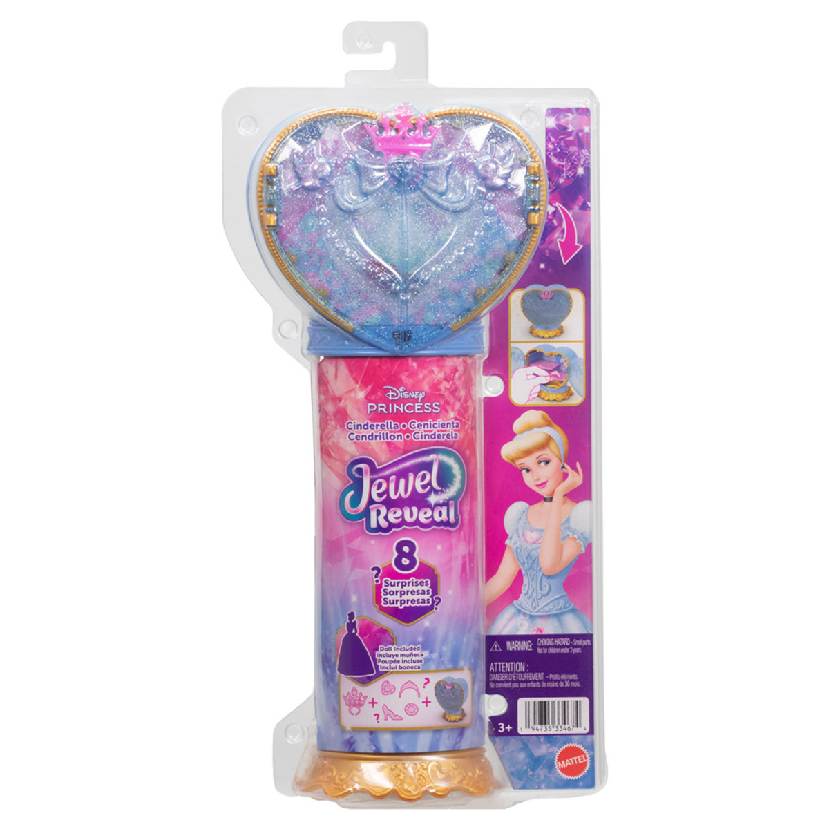 MTTJHL50 Disney Princess - Fashion Doll Reveal - Cinderella Figures - 3 Piece