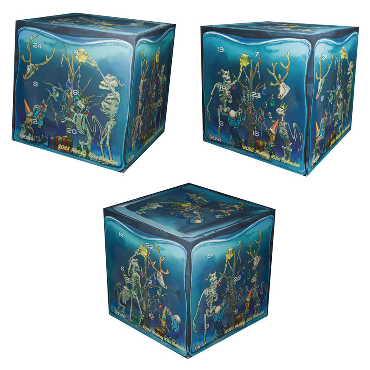 Manufacturing CHX19002S 2025 Holiday Calendar Sampler Dice Set - 4 Piece