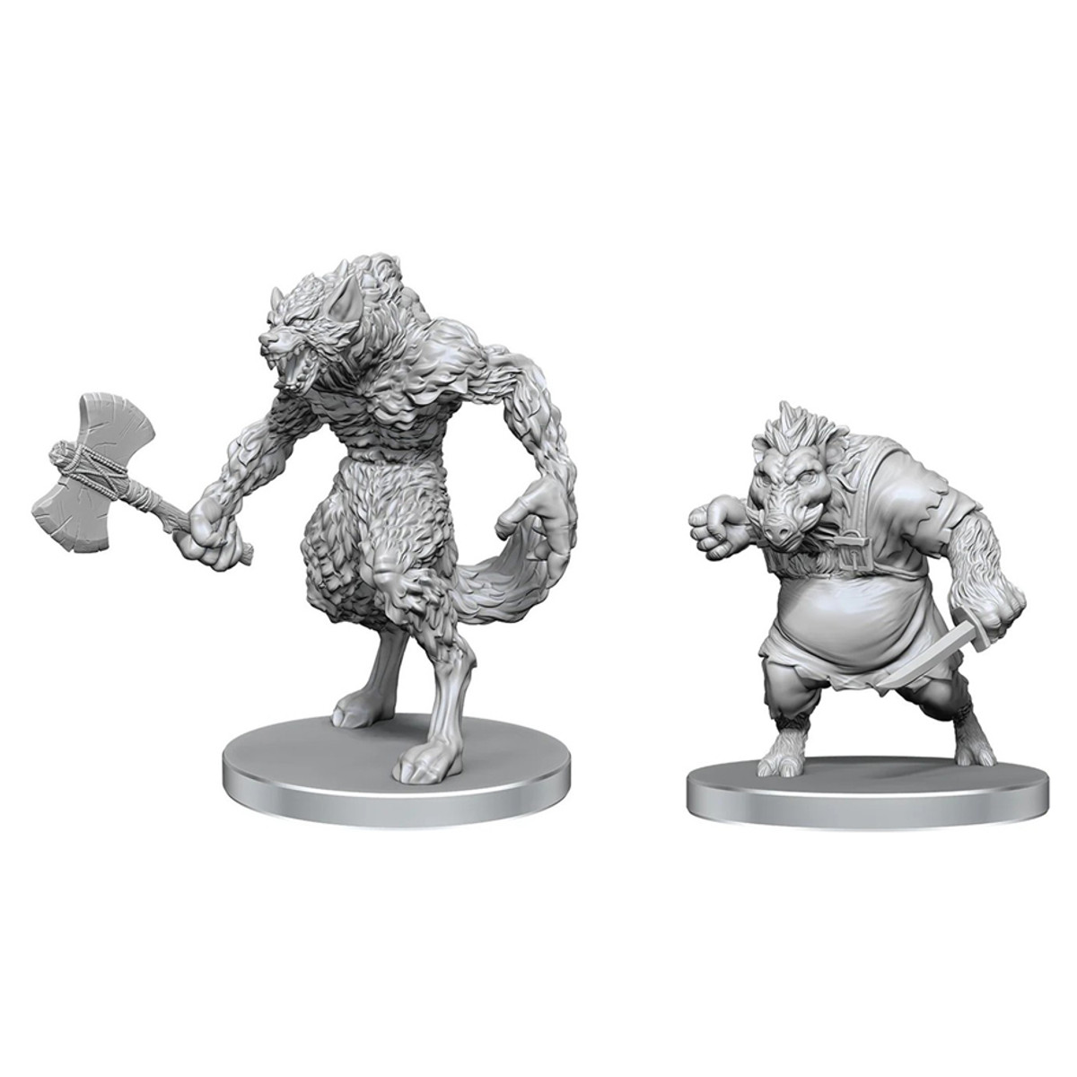 WZK97583 Pathfinder Battles Deep Cuts - Werewolf & Wereboar Miniature