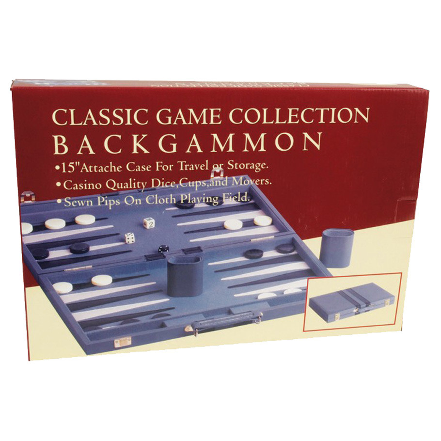 JHC38015 Backgammon Folding Board Game - 15 in.