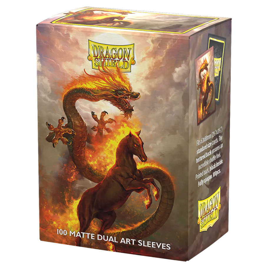ATM12115 Deck Protector - Art Dual Matte Fire Horse - 100 Piece